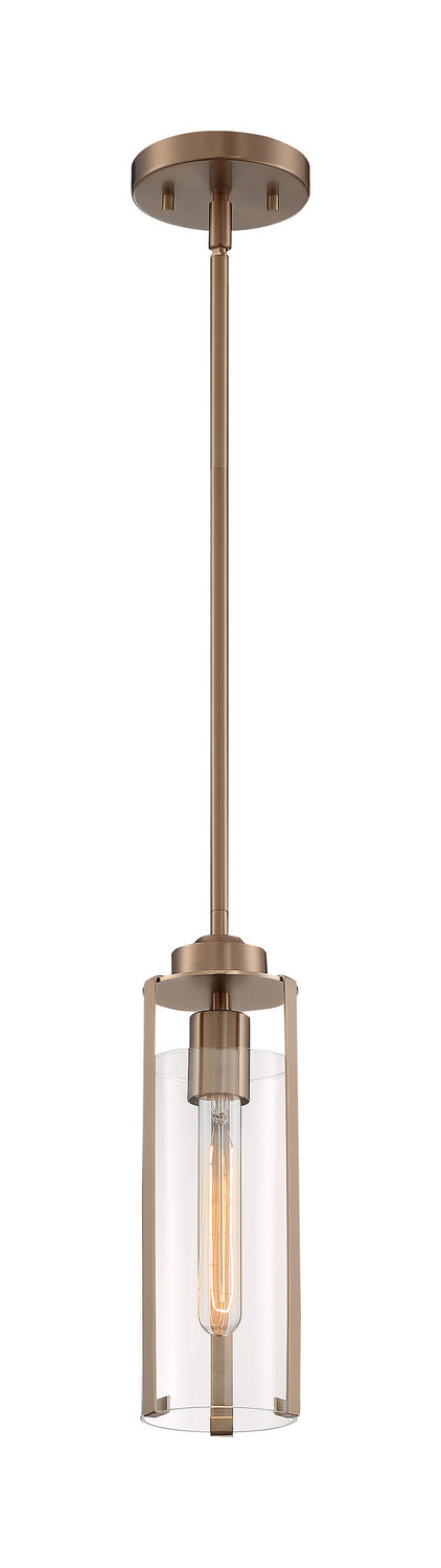 Nuvo Lighting 60-7150 One Light Mini Pendant, Burnished Brass
