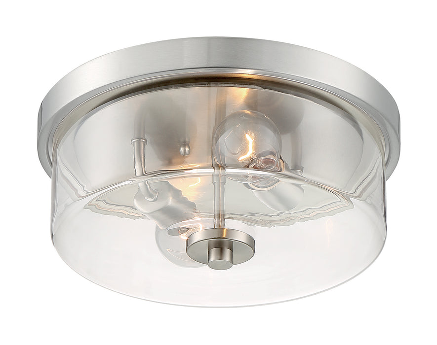 Nuvo Lighting 60-7168 Two Light Flush Mount, Brushed Nickel