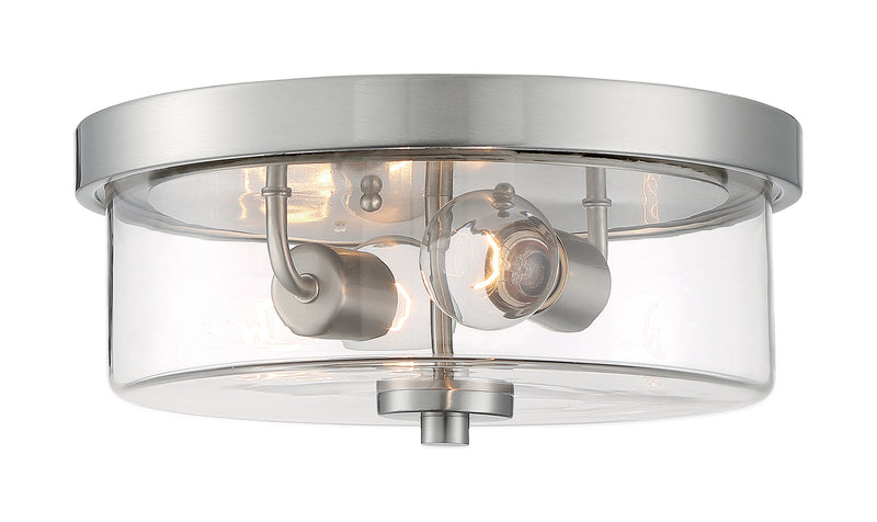 Nuvo Lighting 60-7168 Two Light Flush Mount, Brushed Nickel