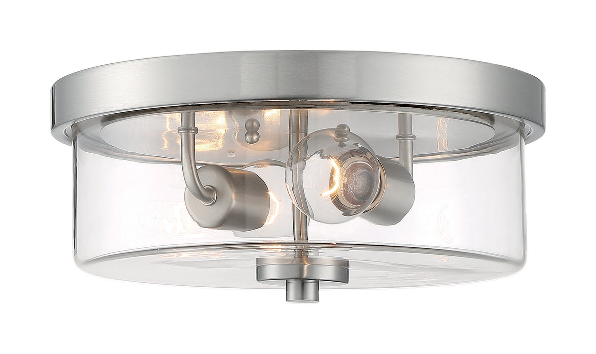 Nuvo Lighting 60-7168 Two Light Flush Mount, Brushed Nickel