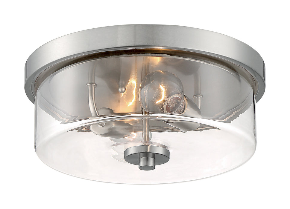 Nuvo Lighting 60-7168 Two Light Flush Mount, Brushed Nickel