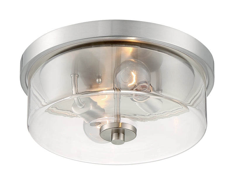 Nuvo Lighting 60-7168 Two Light Flush Mount, Brushed Nickel