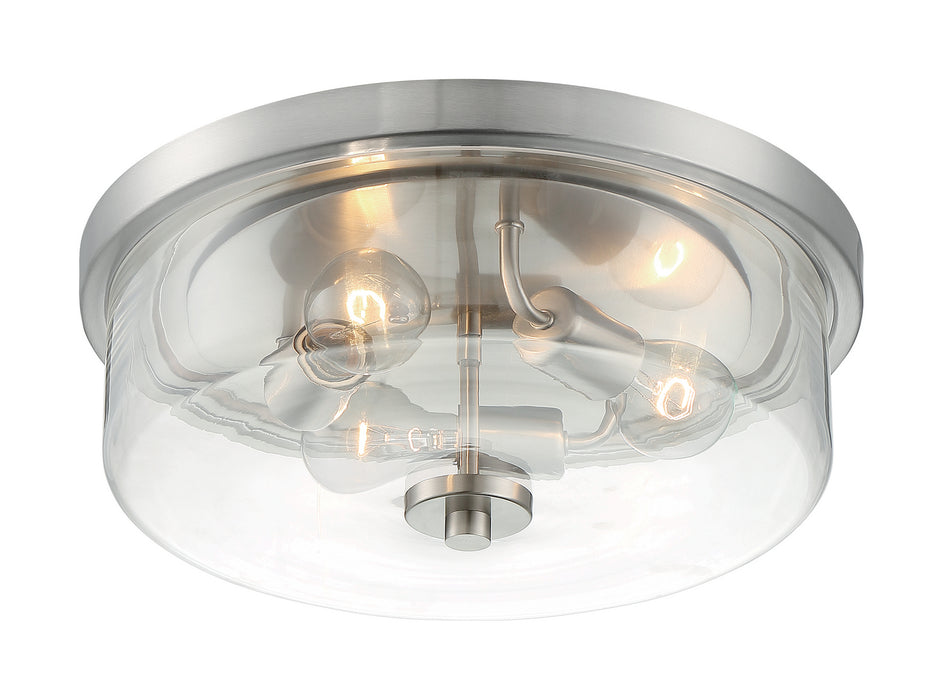 Nuvo Lighting 60-7169 Three Light Flush Mount, Brushed Nickel