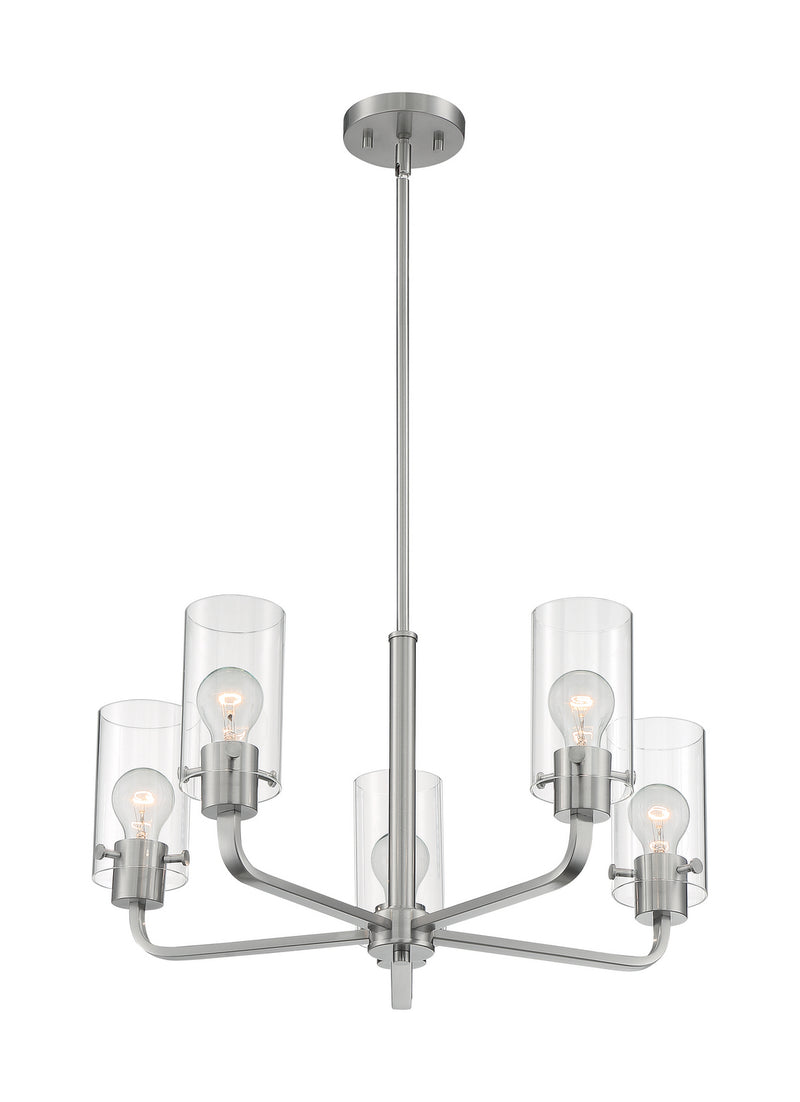 Nuvo Lighting 60-7175 Five Light Chandelier, Brushed Nickel