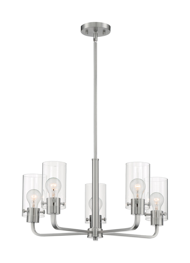 Nuvo Lighting 60-7175 Five Light Chandelier, Brushed Nickel