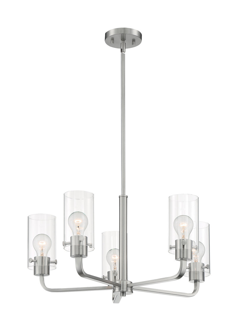 Nuvo Lighting 60-7175 Five Light Chandelier, Brushed Nickel