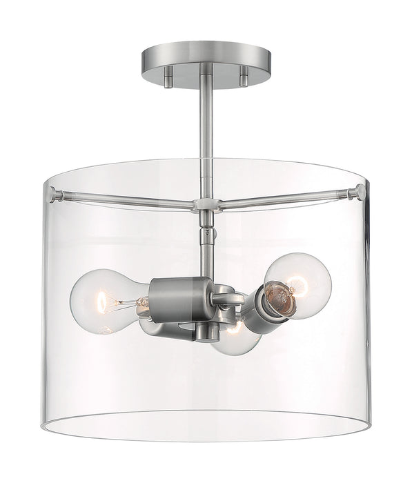 Nuvo Lighting 60-7178 Three Light Semi Flush Mount, Brushed Nickel