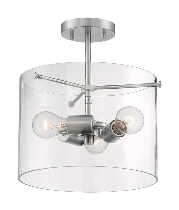 Nuvo Lighting 60-7178 Three Light Semi Flush Mount, Brushed Nickel