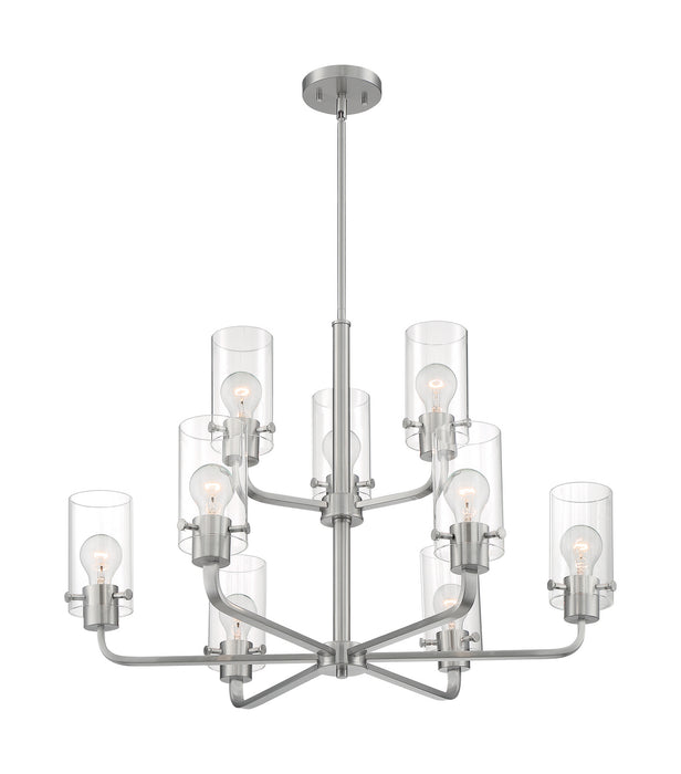 Nuvo Lighting 60-7179 Nine Light Chandelier, Brushed Nickel