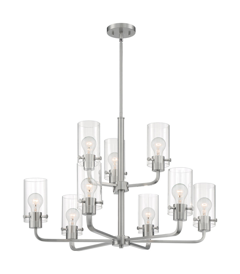Nuvo Lighting 60-7179 Nine Light Chandelier, Brushed Nickel