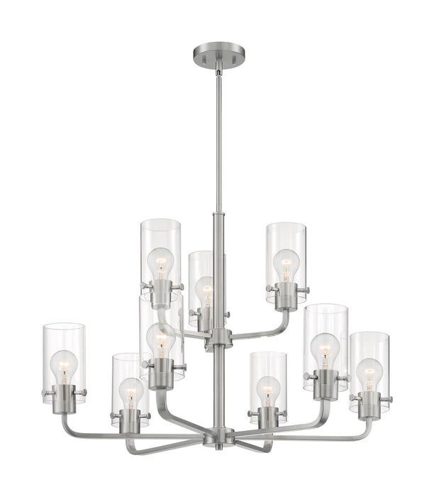 Nuvo Lighting 60-7179 Nine Light Chandelier, Brushed Nickel