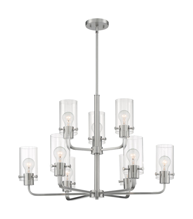 Nuvo Lighting 60-7179 Nine Light Chandelier, Brushed Nickel