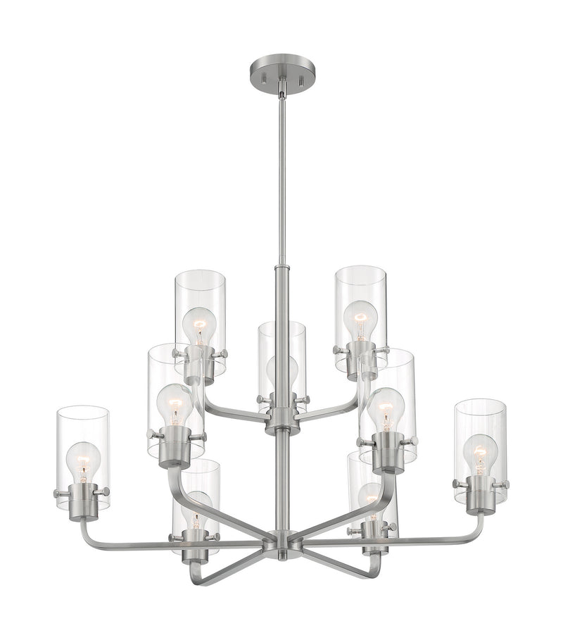 Nuvo Lighting 60-7179 Nine Light Chandelier, Brushed Nickel