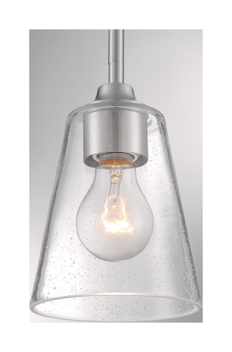 Nuvo Lighting 60-7180 One Light Mini Pendant, Brushed Nickel