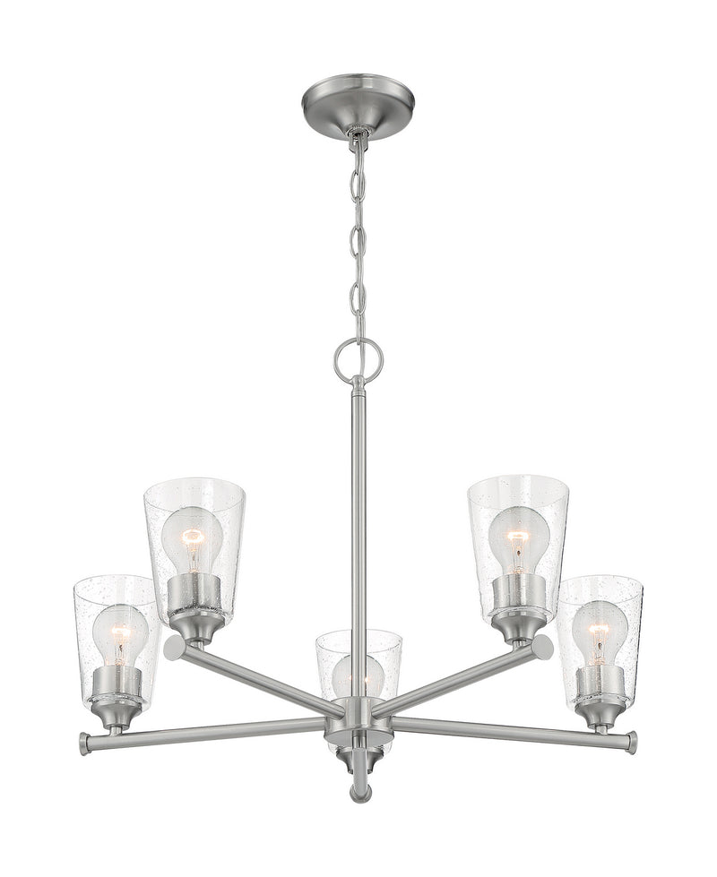 Nuvo Lighting 60-7185 Five Light Chandelier, Brushed Nickel