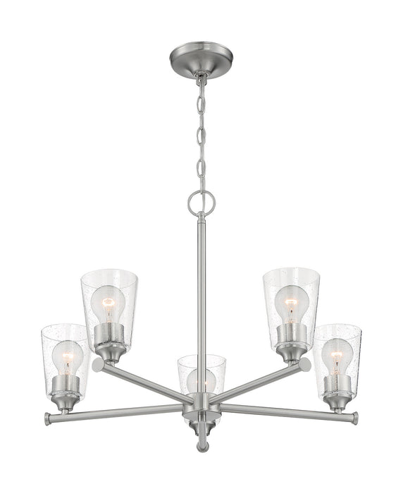 Nuvo Lighting 60-7185 Five Light Chandelier, Brushed Nickel