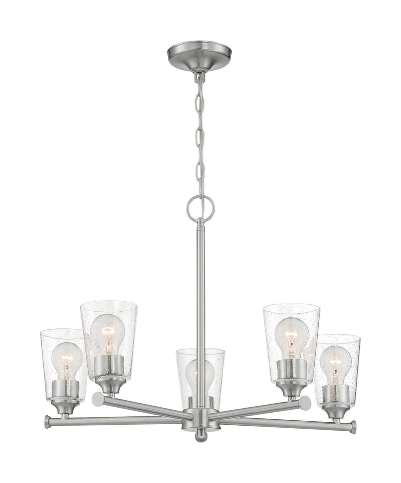 Nuvo Lighting 60-7185 Five Light Chandelier, Brushed Nickel
