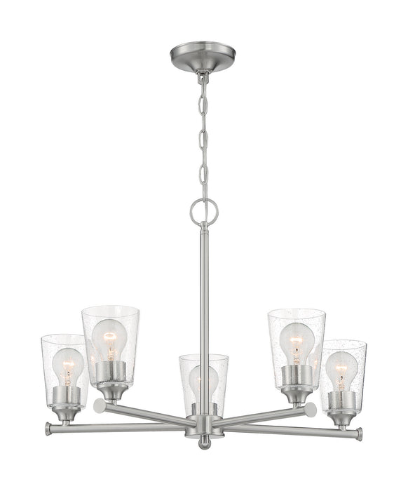 Nuvo Lighting 60-7185 Five Light Chandelier, Brushed Nickel