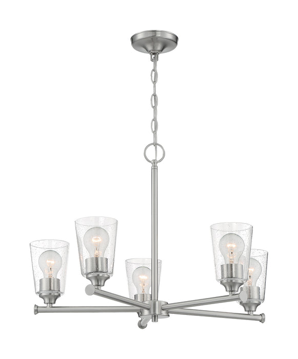 Nuvo Lighting 60-7185 Five Light Chandelier, Brushed Nickel