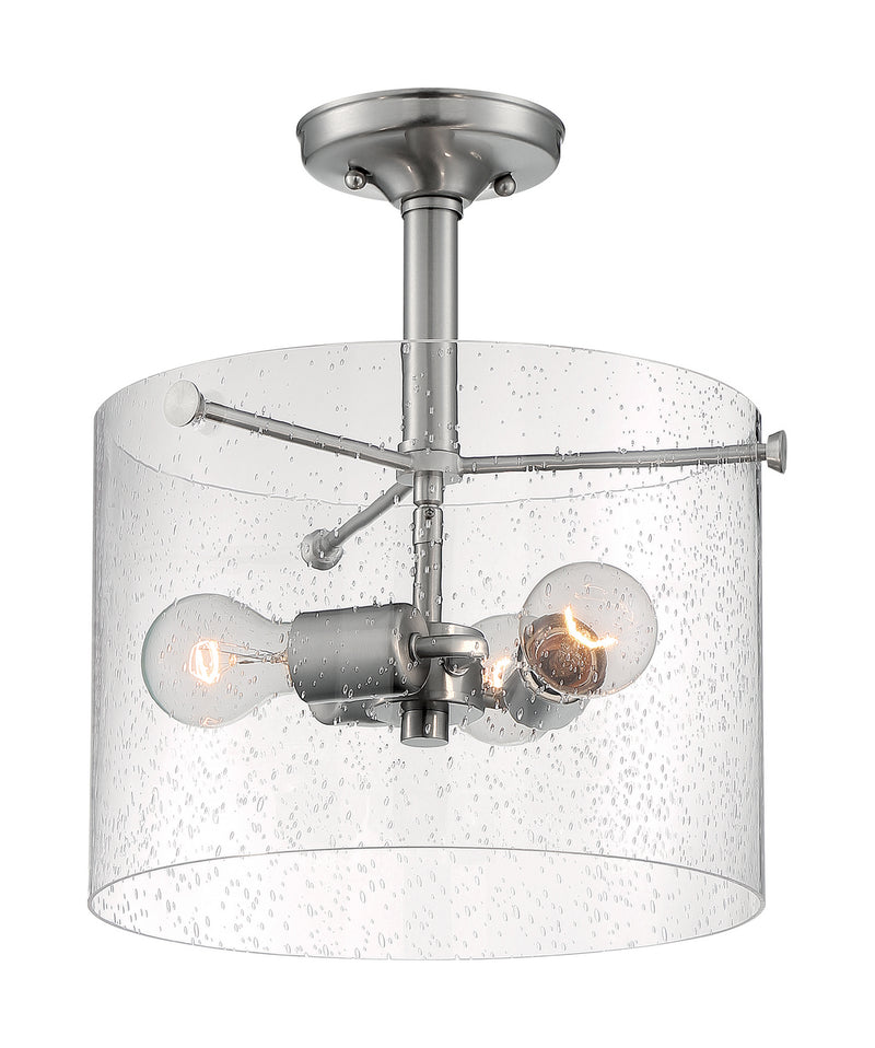 Nuvo Lighting 60-7188 Three Light Semi Flush Mount, Brushed Nickel