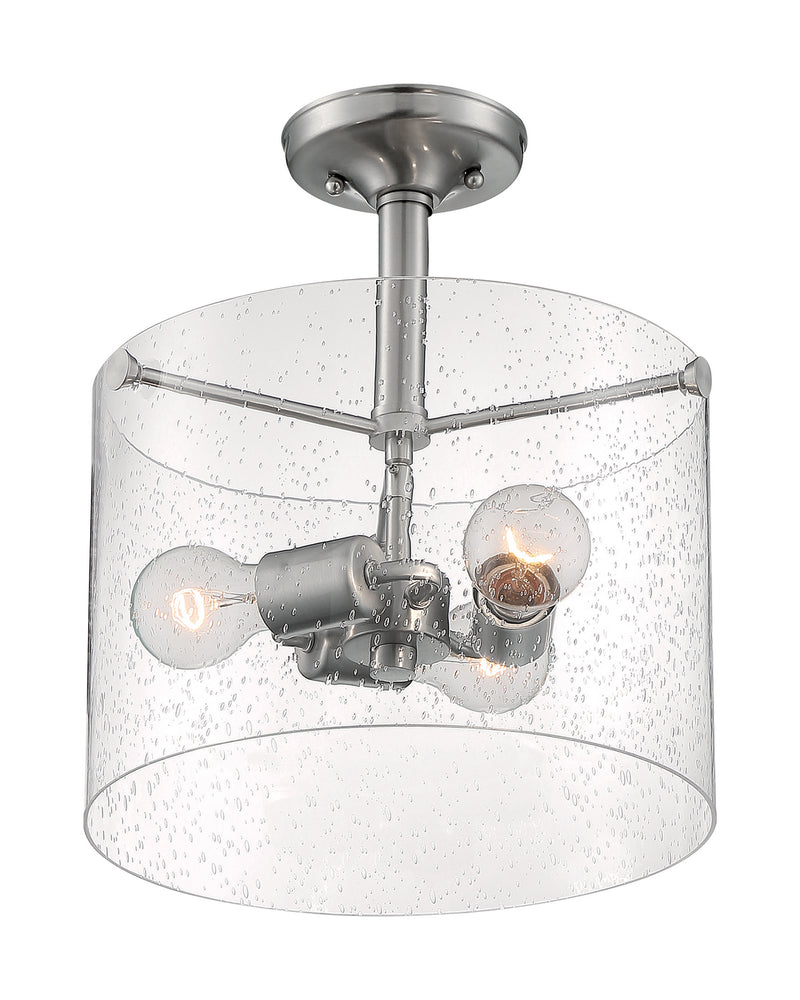 Nuvo Lighting 60-7188 Three Light Semi Flush Mount, Brushed Nickel