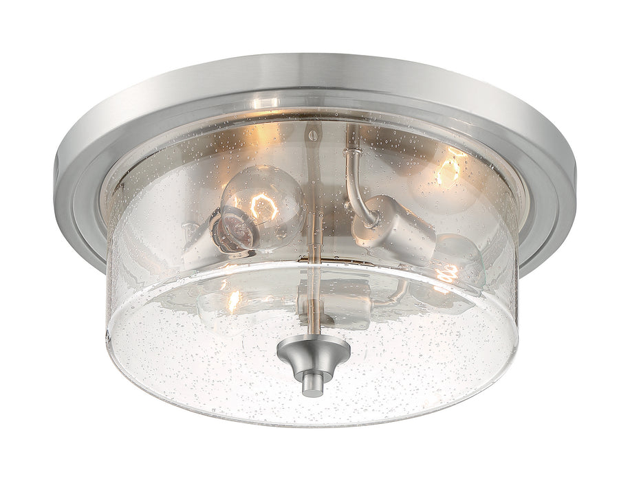 Nuvo Lighting 60-7191 Three Light Flush Mount, Brushed Nickel
