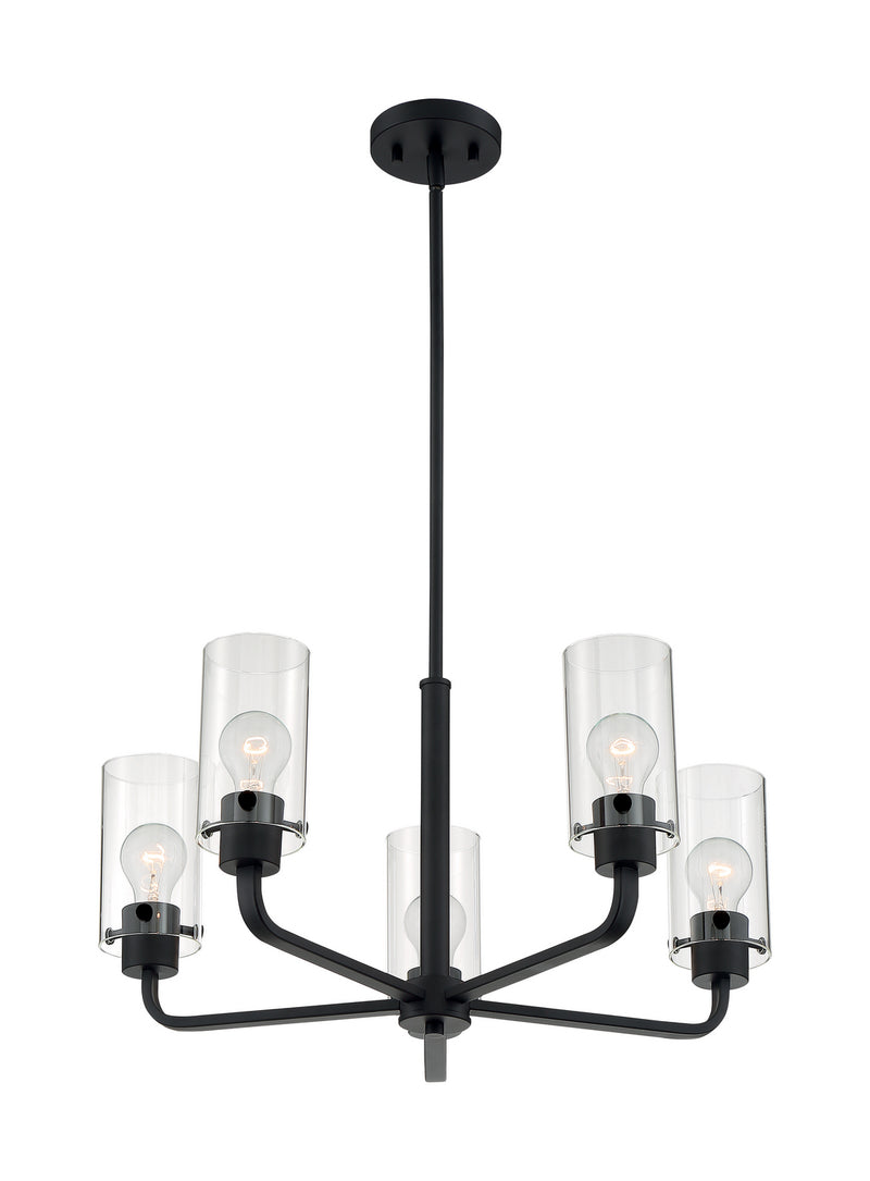 Nuvo Lighting 60-7275 Five Light Chandelier, Matte Black