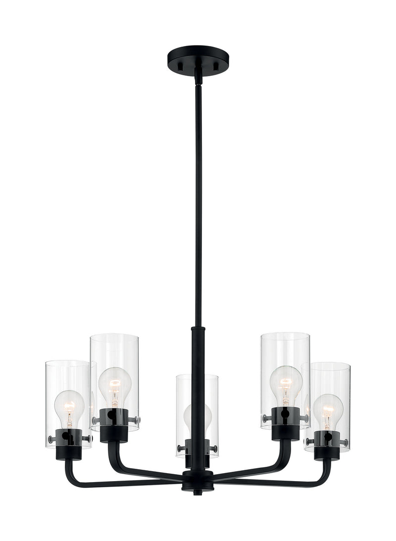 Nuvo Lighting 60-7275 Five Light Chandelier, Matte Black