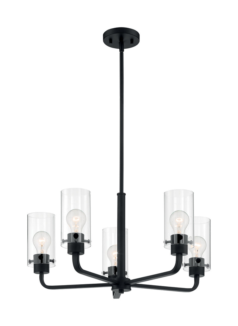 Nuvo Lighting 60-7275 Five Light Chandelier, Matte Black