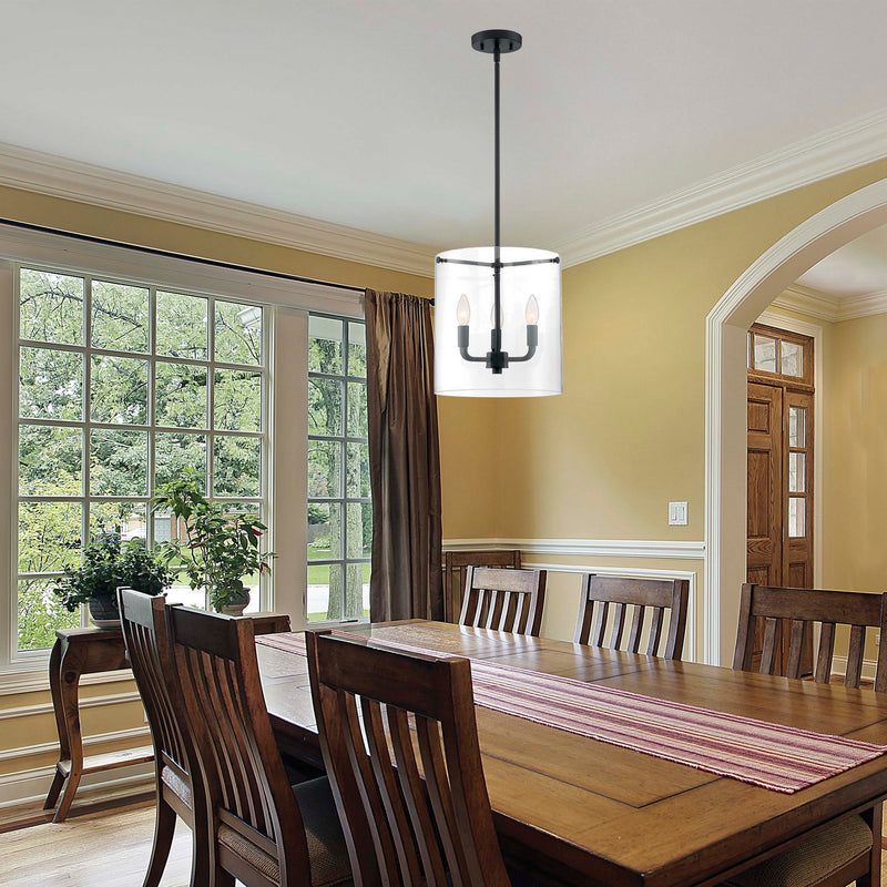 Nuvo Lighting 60-7277 Three Light Pendant, Matte Black