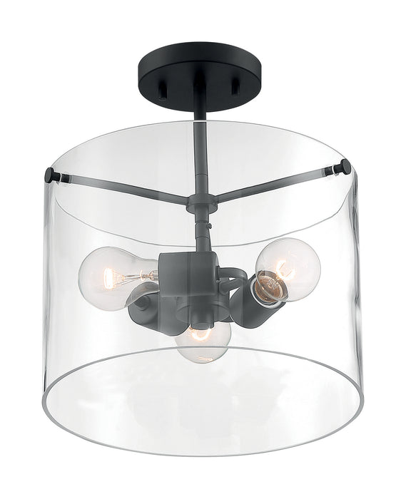 Nuvo Lighting 60-7278 Three Light Semi Flush Mount, Matte Black