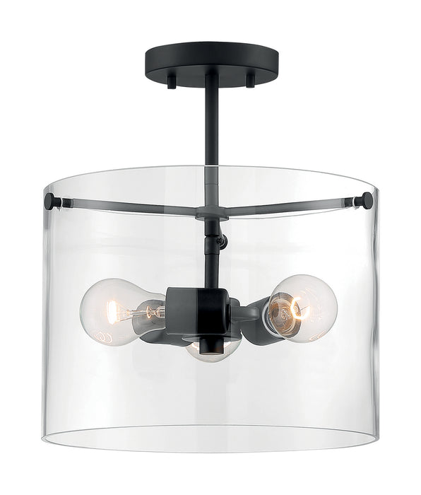 Nuvo Lighting 60-7278 Three Light Semi Flush Mount, Matte Black