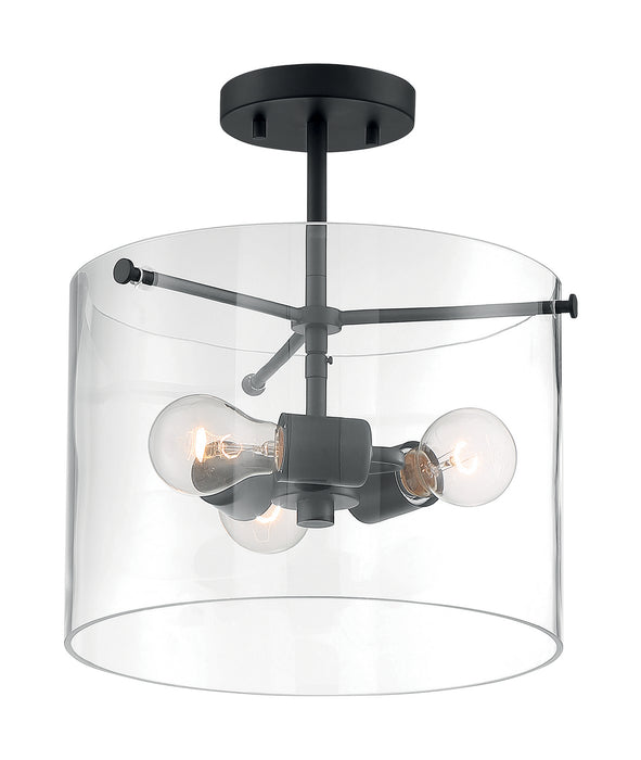 Nuvo Lighting 60-7278 Three Light Semi Flush Mount, Matte Black