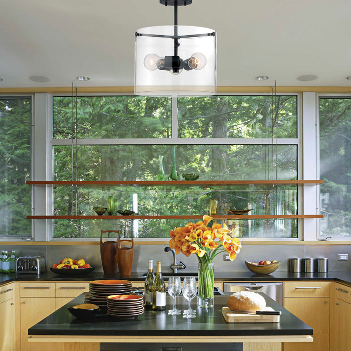 Nuvo Lighting 60-7278 Three Light Semi Flush Mount, Matte Black