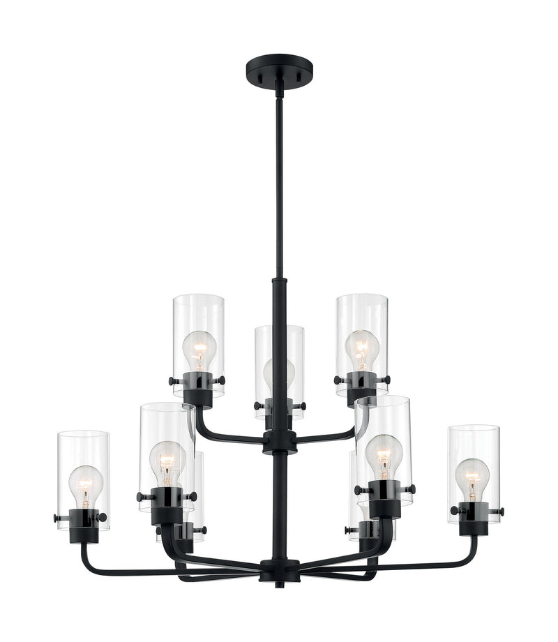 Nuvo Lighting 60-7279 Nine Light Chandelier, Matte Black
