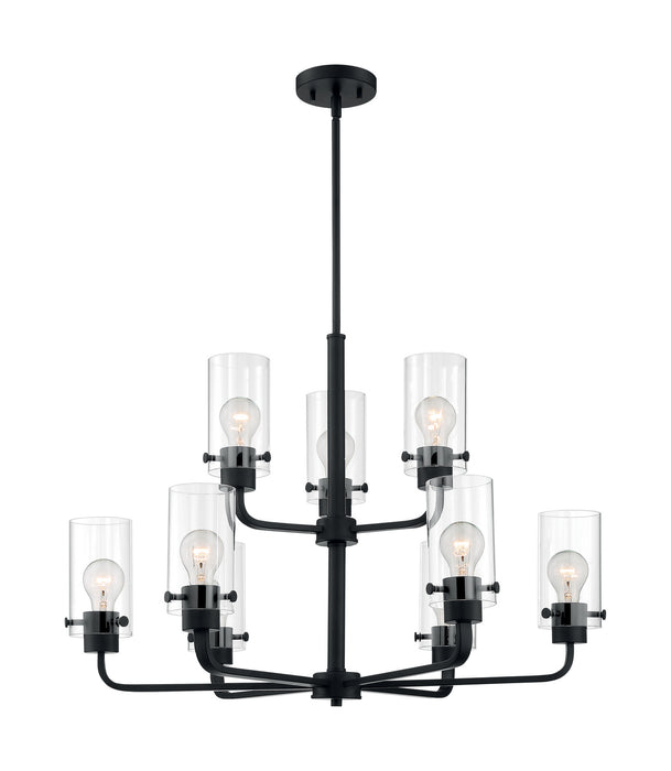 Nuvo Lighting 60-7279 Nine Light Chandelier, Matte Black