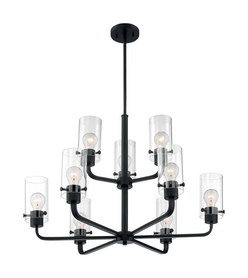 Nuvo Lighting 60-7279 Nine Light Chandelier, Matte Black