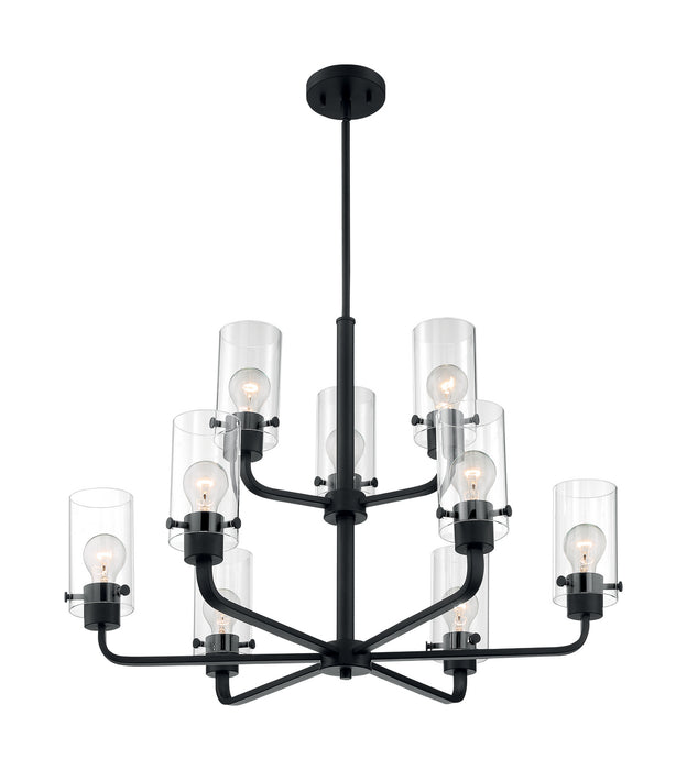 Nuvo Lighting 60-7279 Nine Light Chandelier, Matte Black