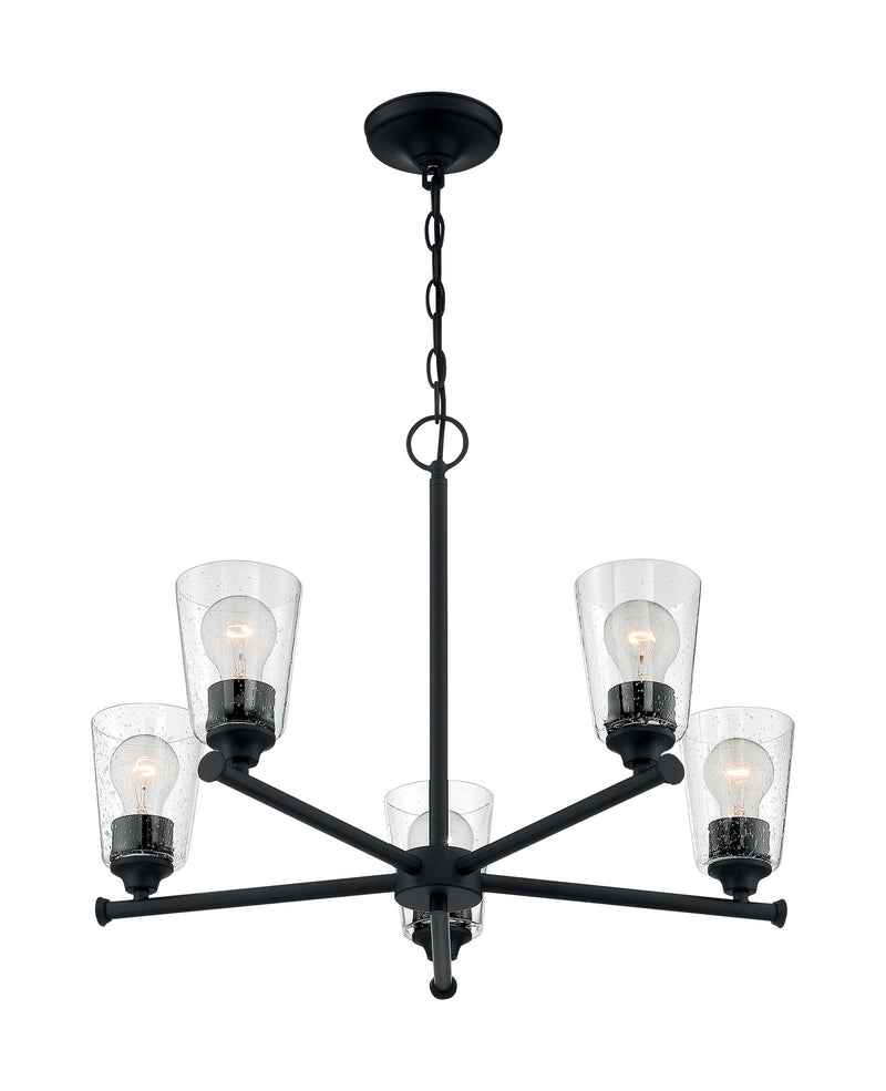 Nuvo Lighting 60-7285 Five Light Chandelier, Matte Black