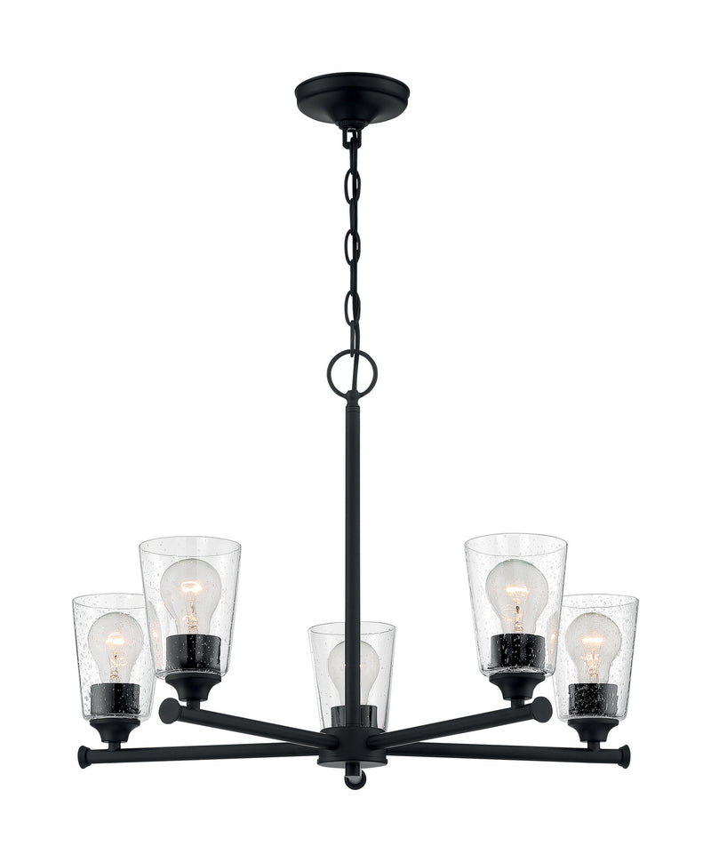 Nuvo Lighting 60-7285 Five Light Chandelier, Matte Black