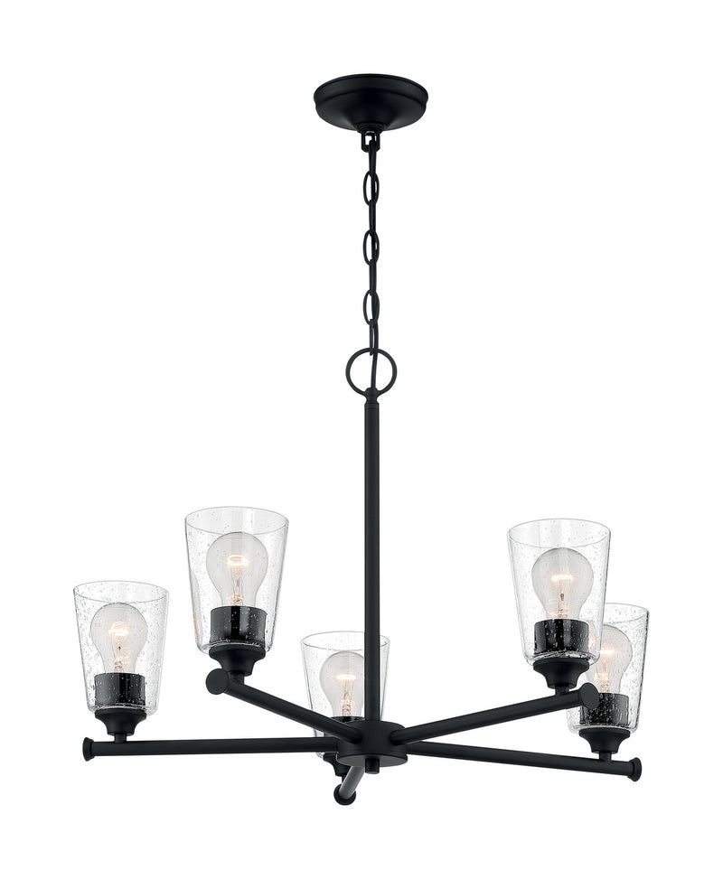 Nuvo Lighting 60-7285 Five Light Chandelier, Matte Black