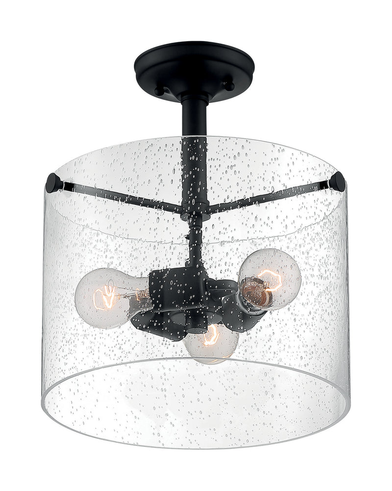 Nuvo Lighting 60-7288 Three Light Semi Flush Mount, Matte Black