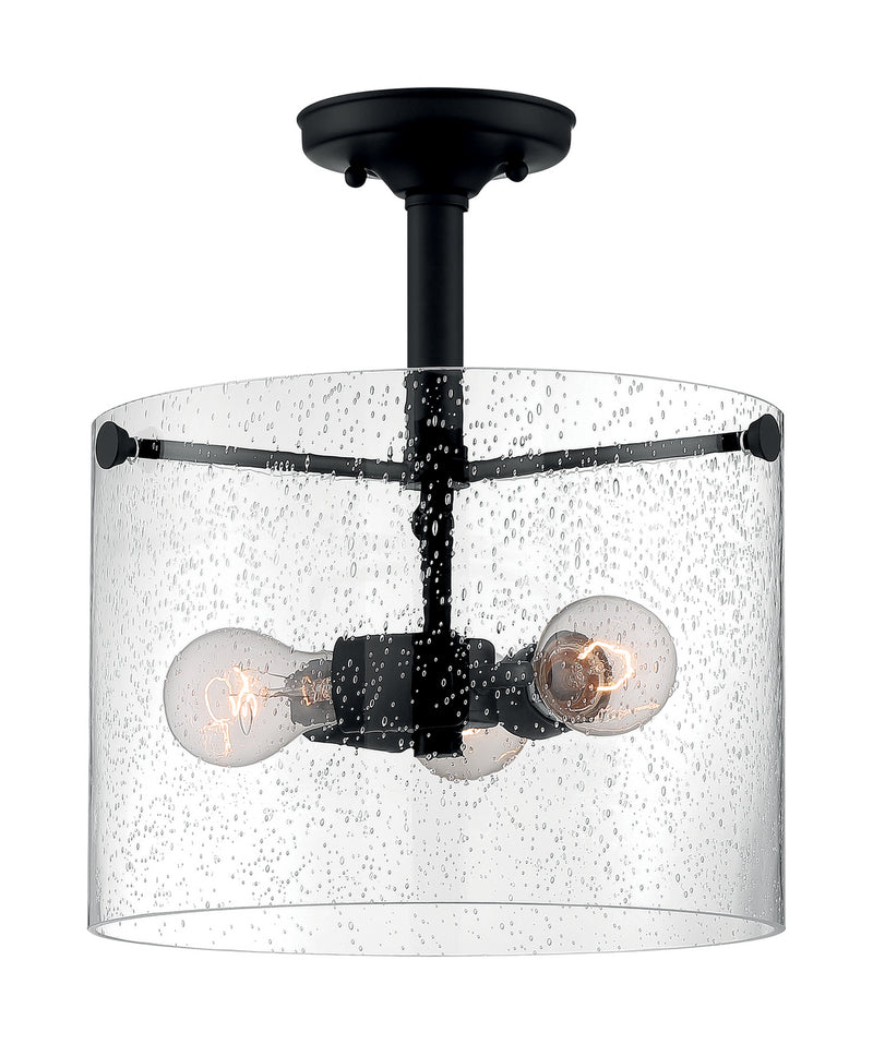 Nuvo Lighting 60-7288 Three Light Semi Flush Mount, Matte Black