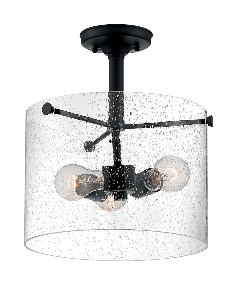 Nuvo Lighting 60-7288 Three Light Semi Flush Mount, Matte Black