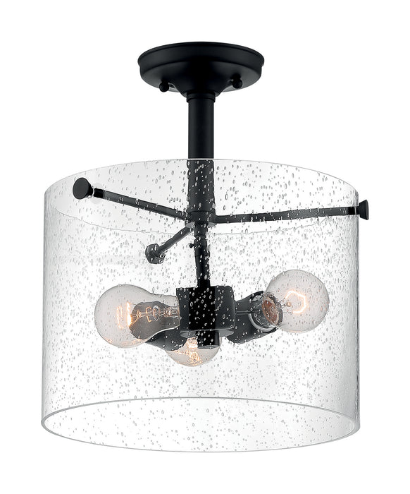 Nuvo Lighting 60-7288 Three Light Semi Flush Mount, Matte Black