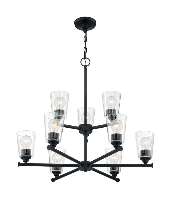 Nuvo Lighting 60-7289 Nine Light Chandelier, Matte Black
