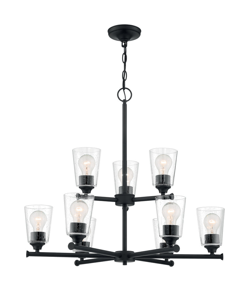 Nuvo Lighting 60-7289 Nine Light Chandelier, Matte Black