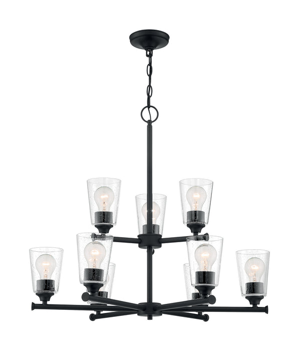 Nuvo Lighting 60-7289 Nine Light Chandelier, Matte Black