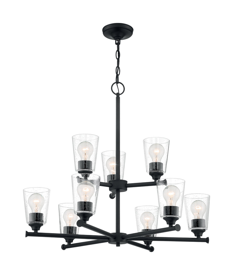 Nuvo Lighting 60-7289 Nine Light Chandelier, Matte Black