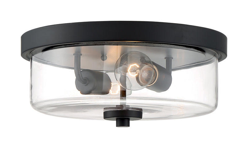 Nuvo Lighting 60-7268 Two Light Flush Mount, Matte Black